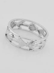 Bague Argent Ajourée Coquille & Ancre - T62