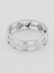 Bague Argent Ajourée Coquille & Ancre - T64