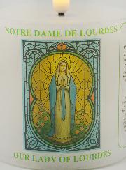 Bougie d'Église à Piles - Vierge de Lourdes