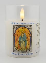 Bougie d'Église à Piles - Vierge Miraculeuse