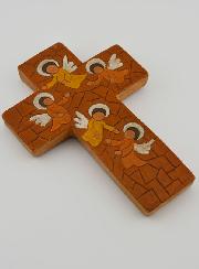 Croix en Céramique Anges Gardiens - 15cm