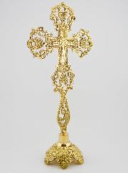Crucifix Ornemental sur Socle - 28cm