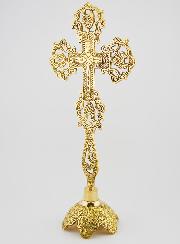Crucifix Ornemental sur Socle - 28cm