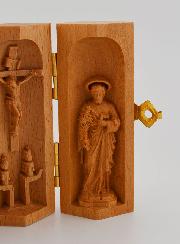Triptyque en Bois Massif - ND Lourdes & Saint Joseph