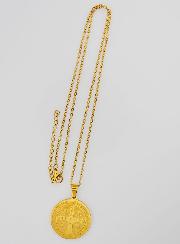 Collier Religieux Médaille de Saint Benoît - Doré