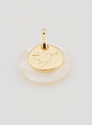 Médaille Jeton Plaqué Or & Nacre - Saint Esprit