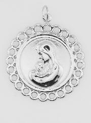 Médaille Vierge à l'Enfant Inox - 25mm
