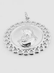 Médaille Vierge à l'Enfant Inox - 25mm