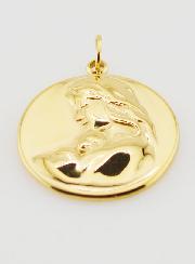 Médaille Vierge à l'Enfant Inox Doré - 20mm
