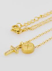 Collier de Protection Médaille Saint Benoît & Croix