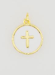 Pendentif Croix 14mm - Blanc