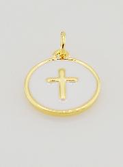 Pendentif Croix 14mm - Blanc
