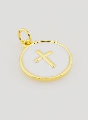 Pendentif Croix 14mm - Blanc