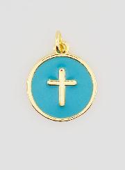 Médaille Croix Émaillée - Turquoise