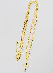 Collier Religieux Croix Martelée - Doré