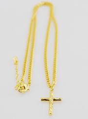 Collier Religieux Croix Martelée - Doré