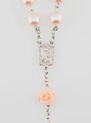 Chapelet de Lourdes Grains Nacrés & Roses