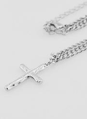 Collier Religieux Croix Martelée - Inox