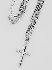 Collier Religieux Croix Martelée - Inox