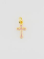 Pendentif Croix Breloque 10mm - Rose