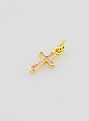 Pendentif Croix Breloque 10mm - Rose