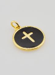 Médaille Croix - Émail Noir