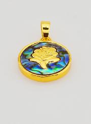 Médaille Rose en Ormeau - 14mm