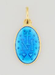 Médaille Miraculeuse en Argent Doré & Émail - 17mm