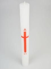 Cierge de Procession Alpha Omega 40cm - Rouge