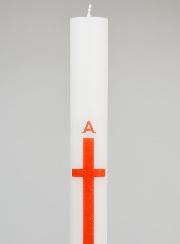 Cierge de Procession Alpha Omega 40cm - Rouge