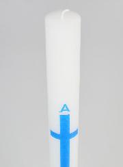 Cierge de Procession Alpha Omega 40cm - Bleu