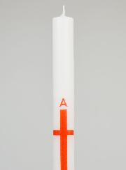 Cierge de Procession Alpha Omega 34cm - Rouge