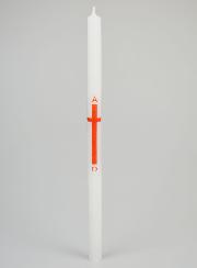 Cierge de Procession Alpha Omega 29cm - Rouge