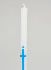 Cierge de Procession Alpha Omega 29cm - Bleu