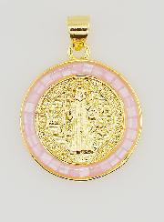 Médaille de Saint Benoît - Bord Rose