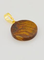 Médaille Translucide Avec Croix - Marron