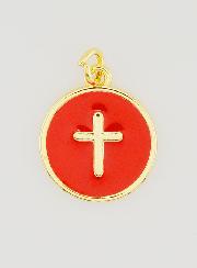 Médaille Croix - Émail Rouge