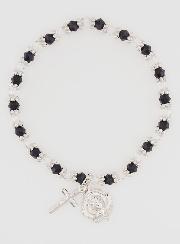Bracelet Religieux Perles Noires & Transparentes