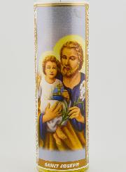 Bougie en Verre - Saint Joseph & Prière