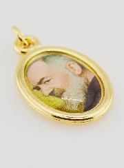 Médaille Saint Padre Pio Dorée - 25mm