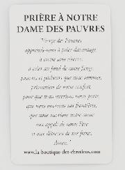 Lot de 10 Cartes de Prière à Notre Dame des Pauvres