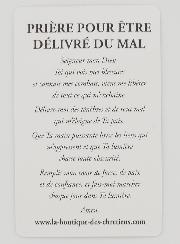 Lot de 10 Cartes de Prière Pour Être Délivré du Mal