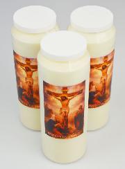 Lot de 3 Bougies de Neuvaine Passion du Christ