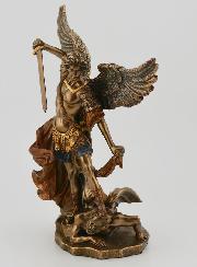 Statue Religieuse de Saint Michel en Bronze - 15 cm