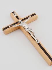 Crucifix en Bois Bicolore - 16cm