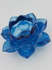 Bougeoir Fleur de Lotus - Bleu