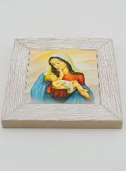 Cadre Icône Moderne Vierge à l'Enfant - 11cm