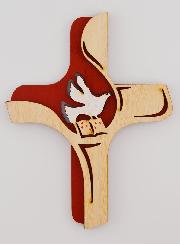 Croix du Saint Esprit Bois Bicolore - 16cm