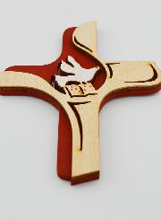 Croix du Saint Esprit Bois Bicolore - 16cm