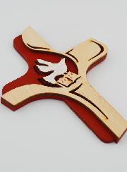 Croix du Saint Esprit Bois Bicolore - 16cm